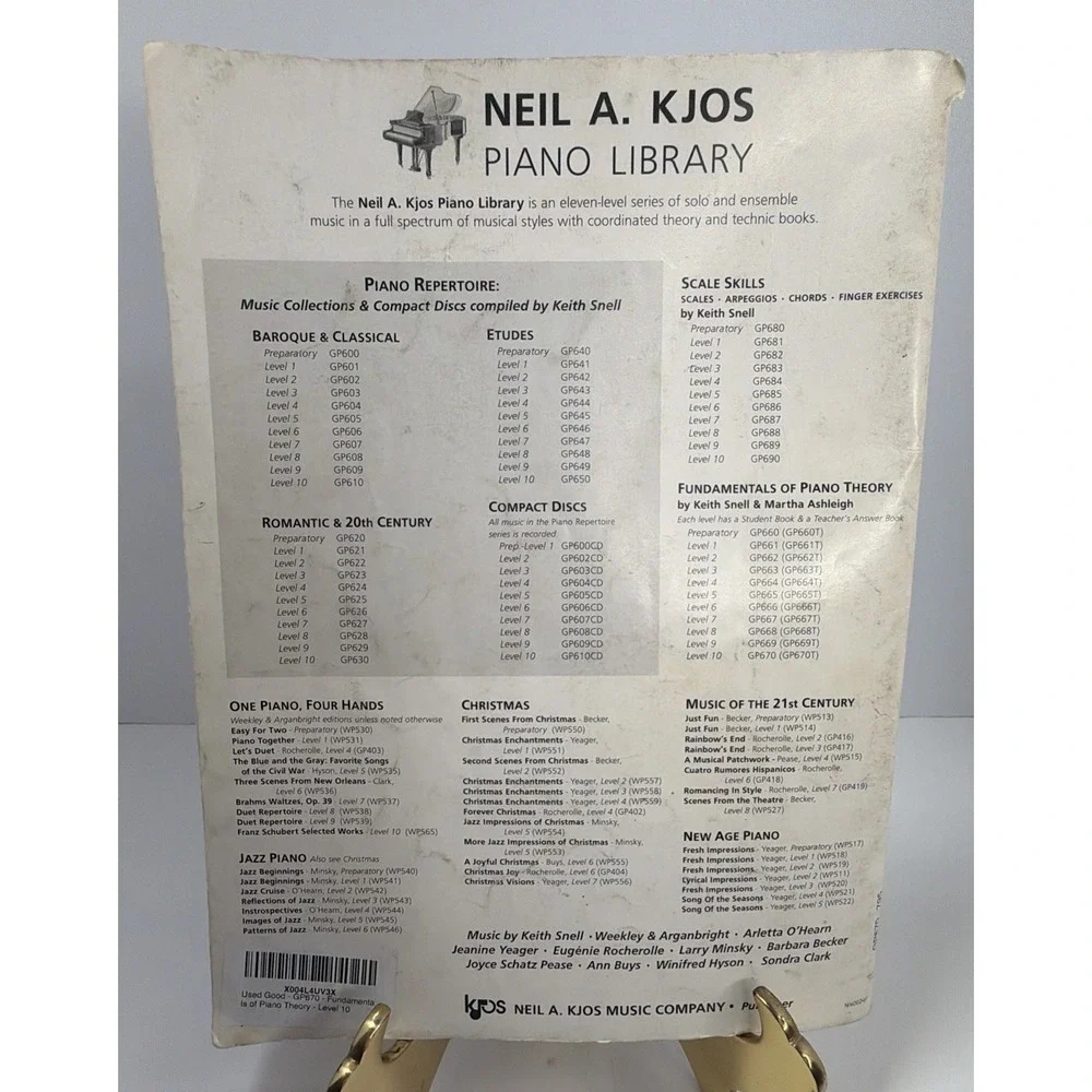 GP670 - Fundamentals of Piano Theory - Level 10 (Neil A. Kjos Piano Library)